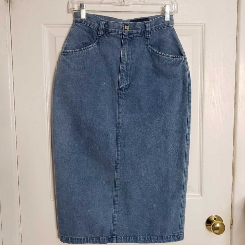 Herman Geist Zip Denim Skirt Vintage 6P EUC